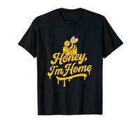 Honey I'm Home Bee Jeu de Mots Vintage en nid d'abeille T-Shirt