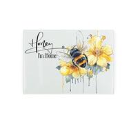 Honey Im Home Honey Bee Protection de plan de travail en verre avec pieds antidérapants 28,5 x 20 cm