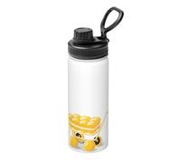 Honey in The Cart Bouteille d'eau isotherme en vrac en acier inoxydable avec couvercle pour adultes Idéal pour un usage quotidien et les activités de plein air 532 ml