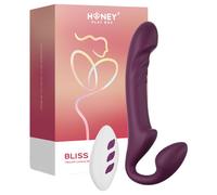 Honey Play Box Bliss - gode ceinture vibrant perles rotatives - violet