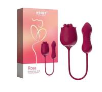 Honey Play Box Jouet rose rotatif et vibromasseur à poussée 2-en-1
