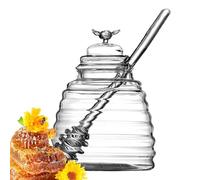 Honey Storage Jar Container Elegant And Beautiful Clear Honey With Lid, Glass Container For Storing Syrup, Salad Dressings, Saules