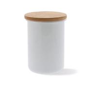 Honey Ware Boîte de conservation en émail avec couvercle en bois Blanc 800 ml