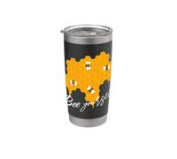 Honeybee Be Yourself Citation de ruche jaune Gobelet isotherme en acier inoxydable double paroi
