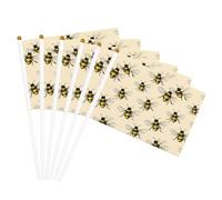 HoneyBee Drapeau à main polyvalent avec imprimé abeille pour fêtes, défilés, décorations de vacances