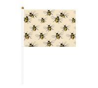 HoneyBee Drapeau à main polyvalent avec imprimé abeille pour fêtes, défilés, décorations de vacances