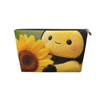 Honeybee Trousse de maquillage de voyage en cuir étanche
