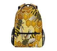 Honeybee Yellow Shoulder Backpack Student Bookbags for Travel Kid Girls Boys