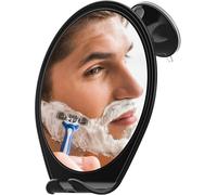 HONEYBULL Miroir de Rasage Anti-Buée de Douche avec Ventouse Puissante - Support pour Rasoir, Miroir Salle de Bain pour Homme & Femme, Rasage sans Buée, Noir