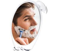 HONEYBULL Miroir de Rasage Anti-Buée de Douche avec Ventouse Puissante - Support pour Rasoir, Miroir Salle de Bain pour Homme & Femme, Rasage sans Buée, Blanc XL