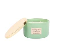 HONEYDEW MELON & SUGARED MUSK - Bougie Parfumée 3 Mèches - Melon Miel & Musc Sucré - Cire de Qualité, Pot Décoratif avec Couvercle Doré - 35h de Combustion - Ø 13 cm, H 7,8 cm - Idée Cadeau Chic