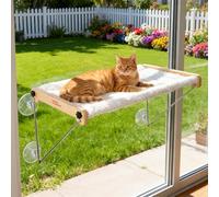 HoneyGuaridan Hamac Chat Fenetre, Perchoir Chat Fenêtre 56x32*30CM | Lit de Fenêtre pour Chats avec Housse Reversible, Cat Window Perch Jusqu'à 18kg, Coussin Lavable, Pour repos et Bronzer