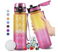 HoneyHolly Bouteille d'eau, Gourde Sport 500ml, Gourde Motivation avec Filtre et Marqueur de Temps, sans BPA, Étanche & Réutilisable, Gourde pour Gym, enfant, École, bureau, yoga