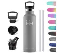 HoneyHolly Bouteille Isotherme 1000ml, Gourde INOX avec Paille, Bouteille d'eau sans BPA, Réutilisable, Anti-Fuite, Isolation sous Vide en Acier Inoxydable à Double Paroi, Gourde Isotherme
