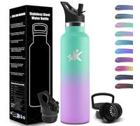 HoneyHolly Bouteille Isotherme 1L, étanche sans BPA, Gourde Isotherme, Double Paroi, Bouteille, 18/8 Acier Inoxydable, Gourde INOX, avec Paille, Termos pour Sport, Randonnée, École, Bureau