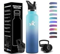 HoneyHolly Bouteille Isotherme 1L, étanche sans BPA, Gourde Isotherme, Double Paroi, Bouteille, 18/8 Acier Inoxydable, Gourde INOX, avec Paille, Termos pour Sport, Randonnée, École, Bureau