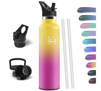 HoneyHolly Bouteille Isotherme 1L, étanche sans BPA, Gourde Isotherme, Double Paroi, Bouteille, 18/8 Acier Inoxydable, Gourde INOX, Bouteille d'eau pour Sport, Randonnée, École, Bureau