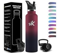 HoneyHolly Bouteille Isotherme 1L, étanche sans BPA, Gourde Isotherme, Double Paroi, Bouteille, 18/8 Acier Inoxydable, Gourde INOX, avec Paille, Termos pour Sport, Randonnée, École, Bureau