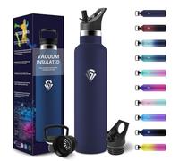 HoneyHolly Bouteille Isotherme 1L, étanche sans BPA, Gourde Isotherme, Double Paroi, Gourde Metal, 18/8 Acier Inoxydable, Gourde Inox, avec Paille, Bouteille d'eau pour Sport, Randonnée, Bureau