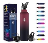 HoneyHolly Bouteille Isotherme 1L, étanche sans BPA, Gourde Isotherme, Double Paroi, Gourde Metal, 18/8 Acier Inoxydable, Gourde Inox, avec Paille, Bouteille d'eau pour Sport, Randonnée, Bureau