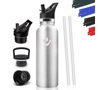 Honeyholly Bouteille Isotherme, Sans BPA, Gourde Isotherme 750 Ml, Double Paroi Étanche, Gourde Avec Paille, Reutilizable, Water Bottle, Bouteille Isotherme Pour Le Camping, Les Gymnases, Bureau