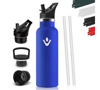 Honeyholly Bouteille Isotherme, Sans BPA, Gourde Isotherme 750 Ml, Double Paroi Étanche, Gourde Avec Paille, Reutilizable, Water Bottle, Bouteille Isotherme Pour Le Camping, Les Gymnases, Bureau