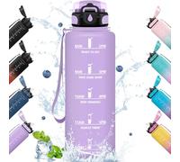 HoneyHolly Gourde, 1.5L Bouteille, Gourde Sport avec Paille, Gourde Motivation avec Marqueur de Temps, Bouteille d'eau, Étanche, Bouteille d'eau pour Randonnée, Camping, Fitness, Cyclisme
