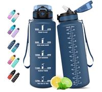 HoneyHolly Gourde, 1.5L Bouteille, Gourde Sport avec Paille, Gourde Motivation avec Marqueur de Temps, Bouteille d'eau, Étanche, Bouteille d'eau pour Randonnée, Camping, Fitness, Cyclisme