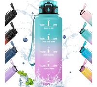 HoneyHolly Gourde, 1.5L Bouteille, Gourde Sport avec Paille, Gourde Motivation avec Marqueur de Temps, Bouteille d'eau, Étanche, Bouteille d'eau pour Randonnée, Camping, Fitness, Cyclisme