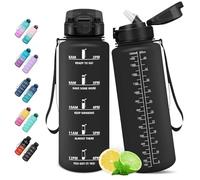 HoneyHolly Gourde, 1.5L Bouteille, Gourde Sport avec Paille, Gourde Motivation avec Marqueur de Temps, Bouteille d'eau, Étanche, Bouteille d'eau pour Randonnée, Camping, Fitness, Cyclisme