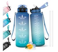 HoneyHolly Gourde, 1.5L Bouteille, Gourde Sport avec Paille, Gourde Motivation avec Marqueur de Temps, Bouteille d'eau, Étanche, Bouteille d'eau pour Randonnée, Camping, Fitness, Cyclisme