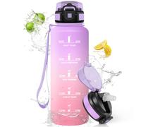 HoneyHolly Gourde, 1.5L Bouteille, Gourde Sport avec Paille, Water Bottle Motivation avec Marqueur de Temps, Water Bottle, Étanche, Bouteille d'eau pour Randonnée, Camping, Fitness, Cyclisme