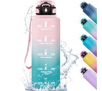 HoneyHolly Gourde 1.5l, Étanche & Réutilisable, Bouteille, Motivation avec Filtre Gourde, Bouteille d'eau, Gourde Sport pour Yoga, Camping, Gym, Adulte, École, Bureau