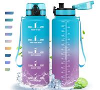 HoneyHolly Gourde, 1,5L, Gourde Sport, Gourde Filtre et Marqueur de Temps, Sans BPA, Bouteille d'eau pour Sport, Fitness, Yoga, L'école, Bureau