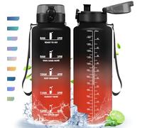 HoneyHolly Gourde, 1,5L, Gourde Sport, Gourde Filtre et Marqueur de Temps, Sans BPA, Bouteille d'eau pour Sport, Fitness, Yoga, L'école, Bureau