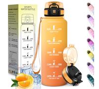 HoneyHolly Gourde 1,5L, Motivant et Étanche, Bouteille Sport, sans BPA, Bouteille D'eau, Marqueur Horaire, Gourde Graduée pour La Salle de Sport, Le Travail, Le Camping, La Randonnée, Water Bottle