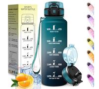 HoneyHolly Gourde 1,5L, Motivant et Étanche, Bouteille Sport, sans BPA, Bouteille D'eau, Marqueur Horaire, Gourde Graduée pour La Salle de Sport, Le Travail, Le Camping, La Randonnée, Water Bottle