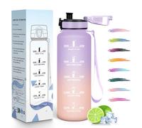 HoneyHolly Gourde 1,5L, Motivant et Étanche, Water Bottle, Réutilisable, Bouteille, Marqueur Horaire, Gourde Graduée pour La Salle de Sport, Le Travail, Le Camping, La Randonnée, Bouteille D'eau