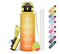 HoneyHolly Gourde, 1.5L Sans BPA, Gourde Sport avec Paille, Bouteille Motivation avec Marqueur de Temps, Bouteille d'eau, Étanche, Water Bottle pour Randonnée, Camping, Fitness, Cyclisme