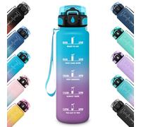 HoneyHolly Gourde 1L, Étanche & Réutilisable, Gourde Sport, Anti-fuite Bouteille, Motivation avec Filtre, Gourdes, Bouteille d'eau, pour Gym, Enfant, Adulte, École, Bureau, Yoga, Camping