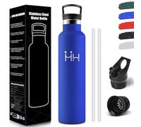 HoneyHolly Gourde 1L, étanche sans BPA, Bouteille Isotherme, Double Paroi, Gourde Paille, 18/8 Acier Inoxydable, Water Bottle, Réutilisable, Bouteille d'eau pour Sport, Randonnée, Bureau