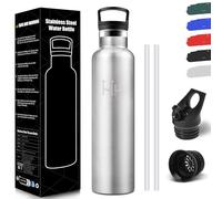 HoneyHolly Gourde 1L, étanche sans BPA, Bouteille Isotherme, Double Paroi, Gourde Paille, 18/8 Acier Inoxydable, Water Bottle, Réutilisable, Bouteille d'eau pour Sport, Randonnée, Bureau