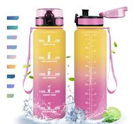 HoneyHolly Gourde, 1L, Gourde Sport, Gourde Filtre et Marqueur de Temps, Sans BPA, Bouteille d'eau pour Sport, Fitness, Yoga, L'école, Bureau