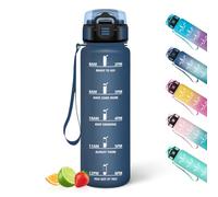 HoneyHolly Gourde 1L, Réutilisable, Water Bottle, Marqueur Horaire, Bouteille, Étanche, Portable, Gourde Graduée pour Salle de Sport, Vélo, Bureau, Extérieur, École, Bouteille Eau
