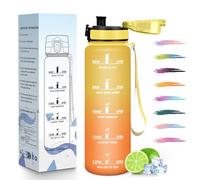 HoneyHolly Gourde 1L, Réutilisable, Water Bottle Sport, Marqueur Horaire, Bouteille, Étanche, Portable, Gourde Graduée pour Salle de Sport, Vélo, Bureau, Extérieur, École, Bouteille Eau, Water Bottle