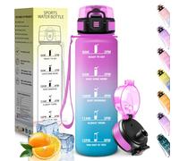 HoneyHolly Gourde 1L, sans BPA, Bouteille Sport, Marqueur Horaire, Bouteille, Étanche, Portable, Gourde Graduée pour Salle de Sport, Vélo, Bureau, Extérieur, École, Water Bottle
