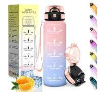 HoneyHolly Gourde 500ML, Conception Étanche Bouteille Enfant, Avec échelle de Temps, Bouteille, Réutilisable, Légère, Gourde Graduée pour La Course à Pied, Le Travail, L'école, Le Vélo