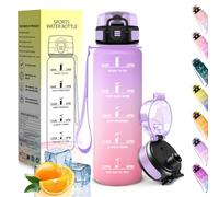 HoneyHolly Gourde 500ML, Conception Étanche Bouteille Enfant, Avec échelle de Temps, Bouteille, Réutilisable, Légère, Gourde Graduée pour La Course à Pied, Le Travail, L'école, Le Vélo
