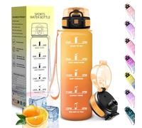 HoneyHolly Gourde 500ML, Conception Étanche Bouteille Enfant, Avec échelle de Temps, Bouteille, Réutilisable, Légère, Gourde Graduée pour La Course à Pied, Le Travail, L'école, Le Vélo