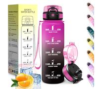 HoneyHolly Gourde 500ML, Conception Étanche Bouteille Enfant, Avec échelle de Temps, Bouteille, Réutilisable, Légère, Gourde Graduée pour La Course à Pied, Le Travail, L'école, Le Vélo